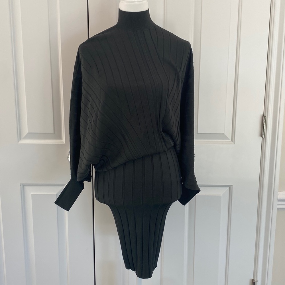 Reiss Green Long Sleeve Midi Dress Size XS